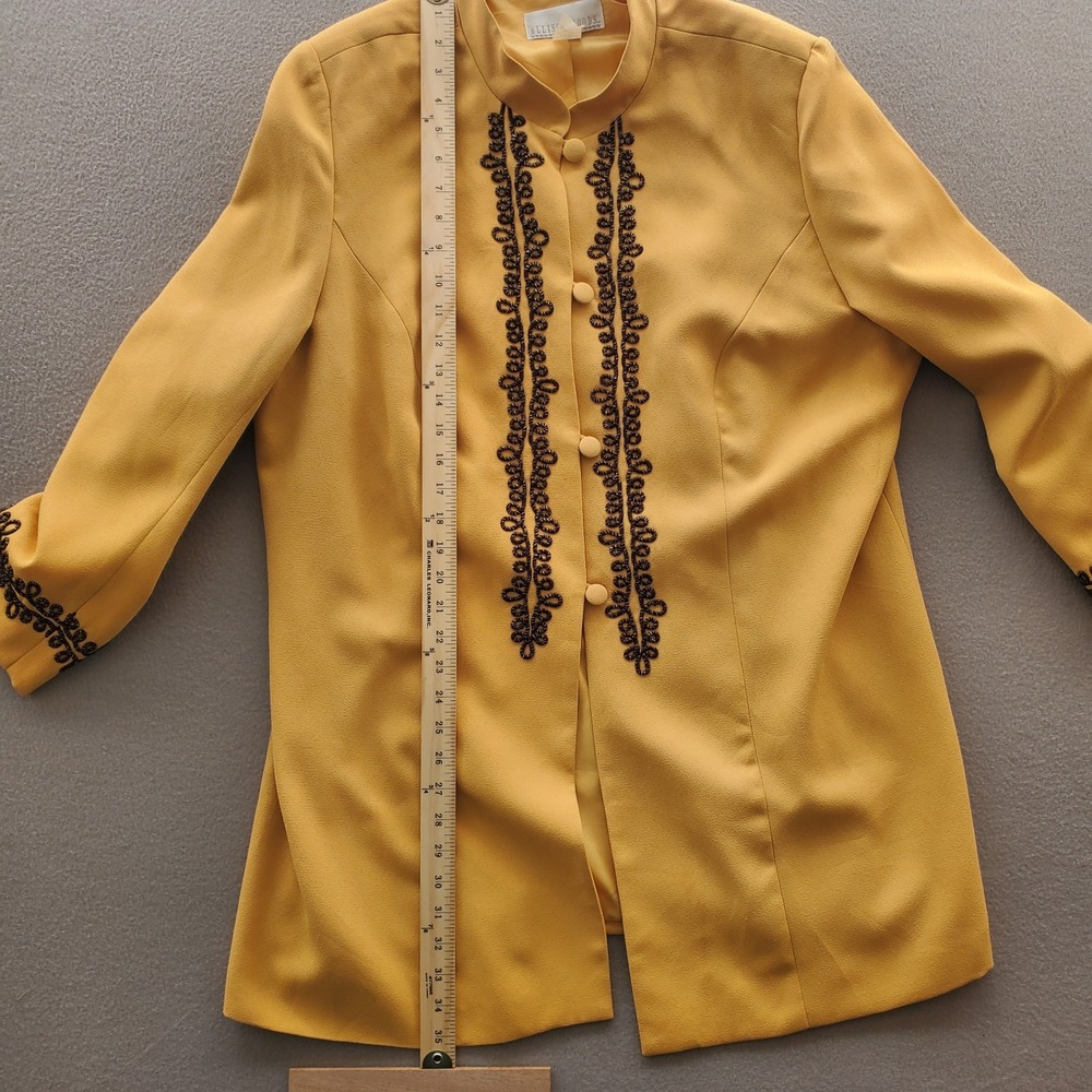 Allison Woods Vintage Women's Size 22W Gold Jacket Mandarin Collar Long Sleeve - Picture 8 of 13